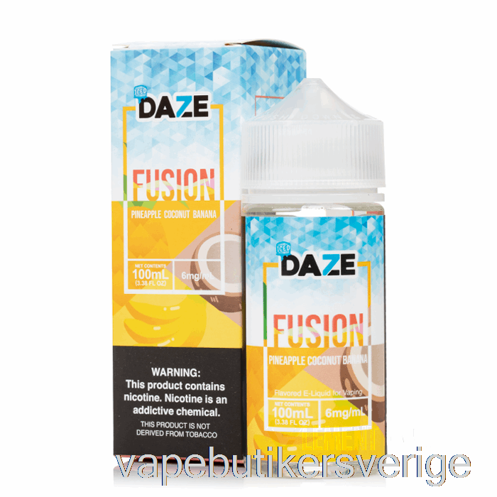 Vape Sverige Isad Ananas Kokos Banan - 7 Daze Fusion - 100ml 3mg